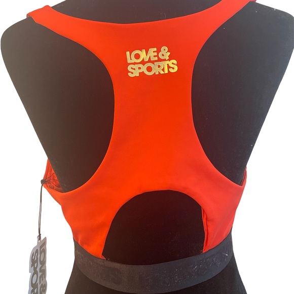 NWT Love & Sport Orange & Black Sports Bra XXL (20) - Picture 2 of 3